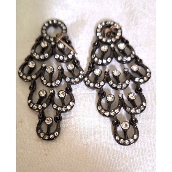 Women's Post Back Chandelier Pierced Earrings Whimsigoth Fairy Core Dangle Drop - Picture 2 of 8